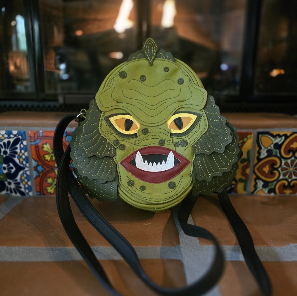 Green Monster Face Crossbody Bag